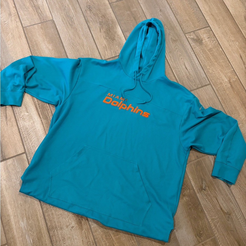Nike Miami Dolphins Aqua Sideline Performance Pullover Hoodie XL